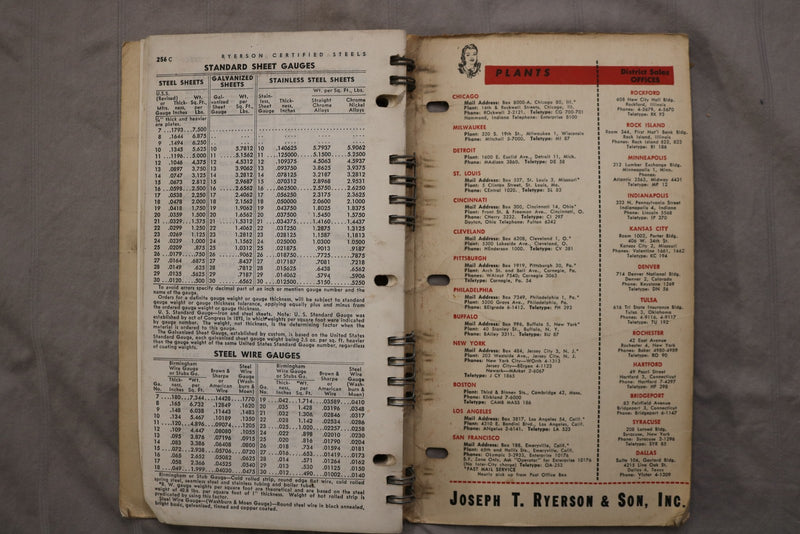 1949-1950 RYERSON STEELS CATALOG - JOSEPH T. RYERSON & SON INC. - K 3451