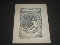 1900 DECEMBER VASSAR GLEE-MANDOLIN & GUITAR CLUB PROGRAM - J 2349