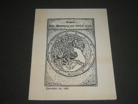 1900 DECEMBER VASSAR GLEE-MANDOLIN & GUITAR CLUB PROGRAM - J 2349