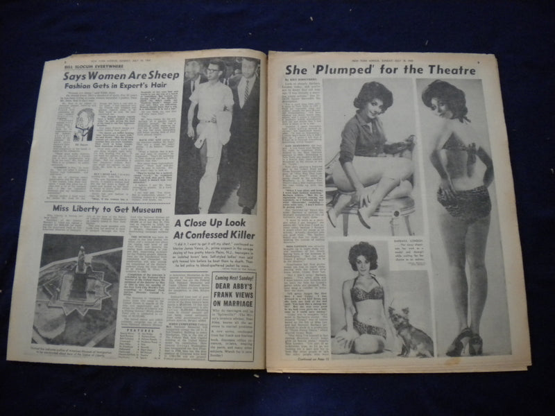 1962 JULY 15 NEW YORK MIRROR NEWSPAPER - BARBARA LONDON COVER PHOTO - NP 6002