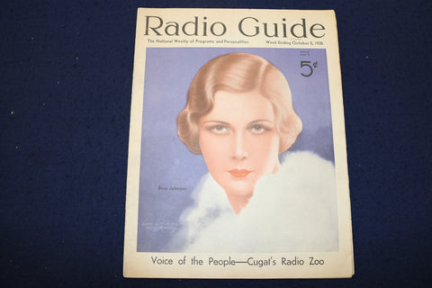 1935 OCTOBER 5 RADIO GUIDE MAGAZINE - BESS JOHNSON COVER - E 9186
