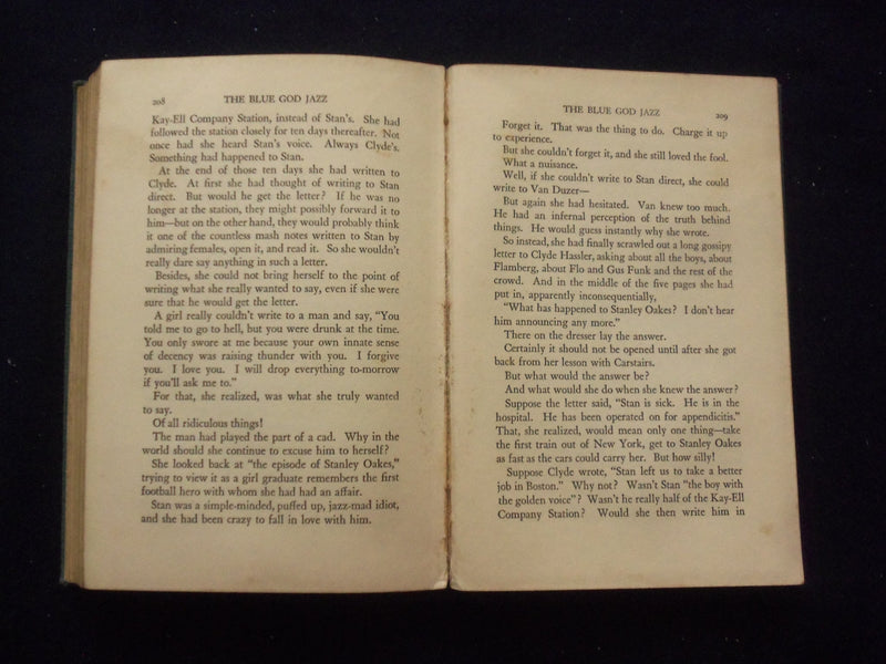 1930 THE BLUE GOD JAZZ HARDCOVER BOOK BY DONALD SNOW - KD 8407