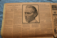 1947 APRIL 9 THE DETROIT NEWS NEWSPAPER-ALL MICHIGAN HENRY FORD TRIBUTE -NP 9218