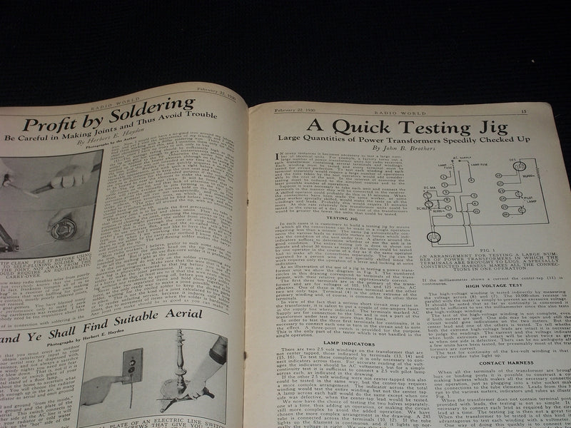 1930 FEBRUARY 22 RADIO WORLD MAGAZINE NICE ELECTRONICS COVERS & ADS - E 2827