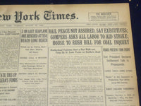 1922 AUGUST 22 NEW YORK TIMES - RAIL PEACE NOT ASSURED - NT 8387