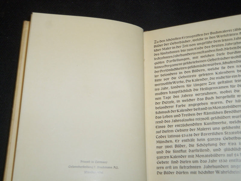 1936 FLAMISCHER KALENDER DES XVI JAHRHUNDERTS BOOK - GERMAN - J 5418
