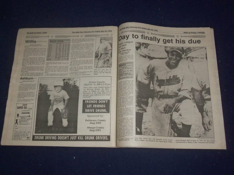 1995 JULY 28 THE DAILY STAR HALL OF FAME 1995 SUPPLEMENT - ONEOTA, NY - ST 6821