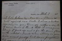 1898 LYMAN TWININ TINGIER LAW OFFICE LETTER - ROCKVILLE, CONNECTICUT - K 2411