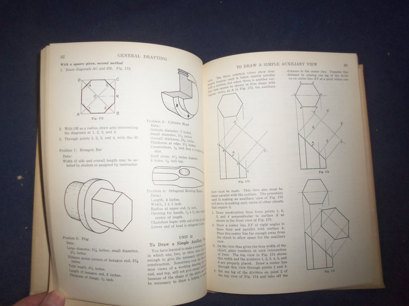 1938 GENERAL DRAFTING HARDCOVER BOOK BY FRYKLUND AND KEPLER - KD 8156