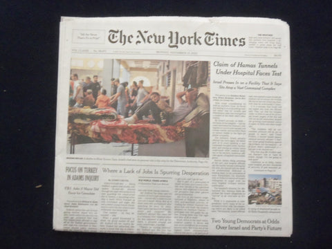 2023 NOVEMBER 13 NEW YORK TIMES-CLAIM OF HAMAS TUNNELS UNDER HOSPITAL FACES TEST