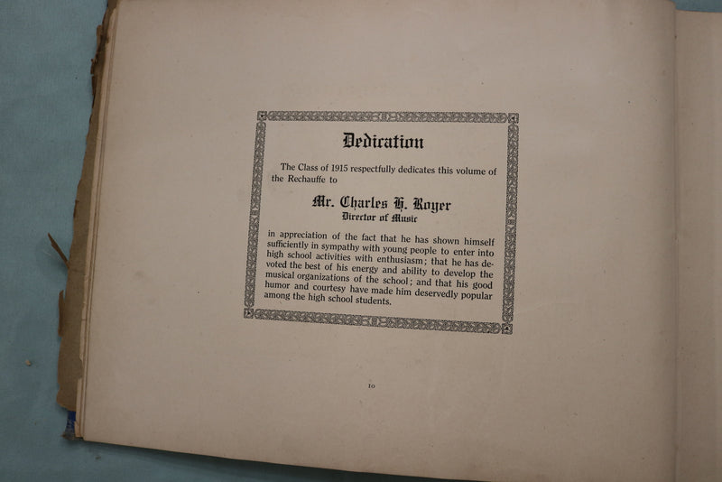 1915 THE RECHAUFFE EASTON HIGH SCHOOL YEARBOOK - EASTON, PENNSYLVANIA - YB 3546