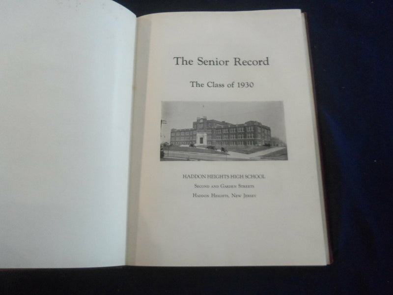 1930 SENIOR RECORD HADDON HEIGHTS HIGH SCHOOL YEARBOOK -HADDON HTS, NJ - YB 2735
