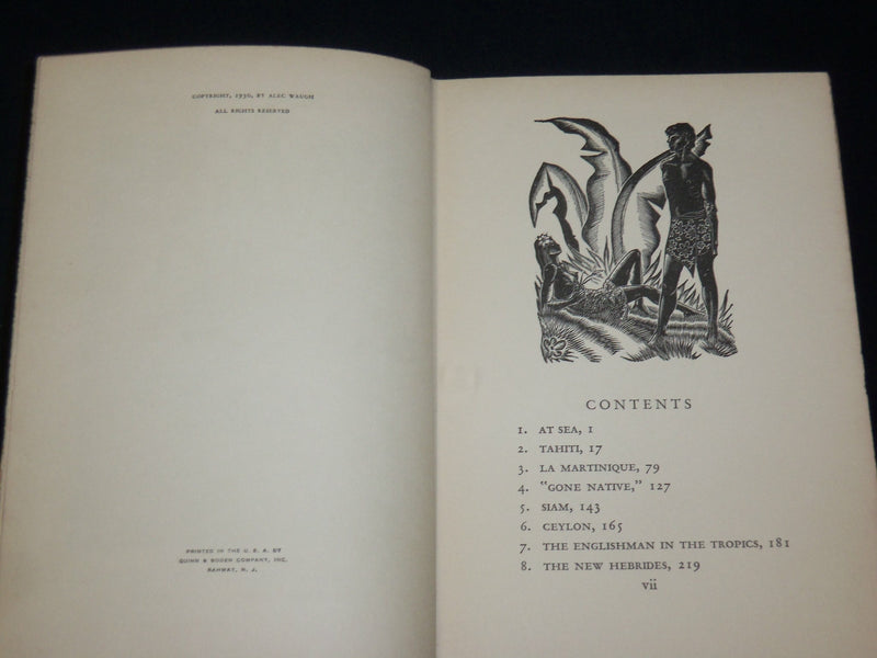 1930 HOT COUNTRIES HARDCOVER BOOK BY ALEC WAUGH - WOODCUTS BY WARD - KD 6519