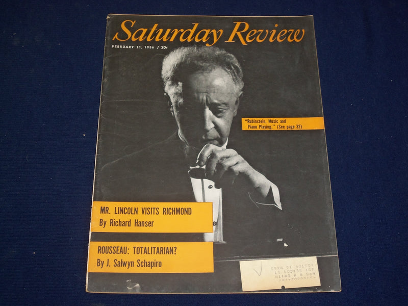 1956 FEBRUARY 11 SATURDAY REVIEW MAGAZINE - ARTUR RUBINSTEIN - SP 9436
