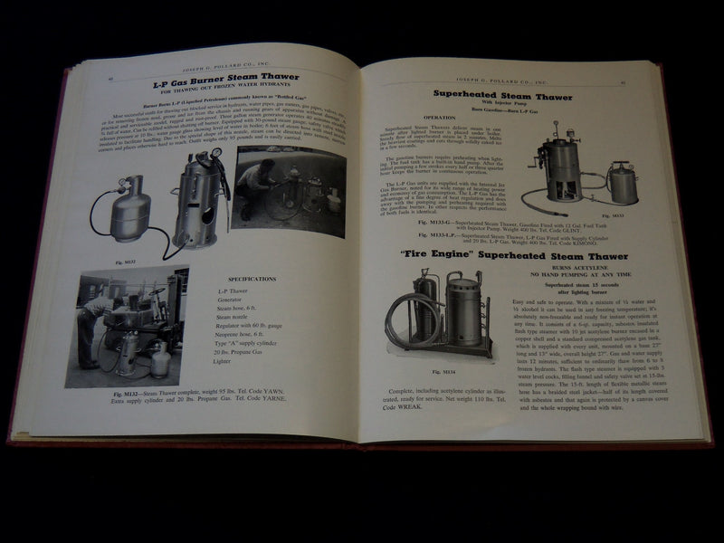 1959 POLLARD PIPE LINE EQUIPMENT HARDCOVER CATALOG NO. 27 - WATER - GAS - R 120I