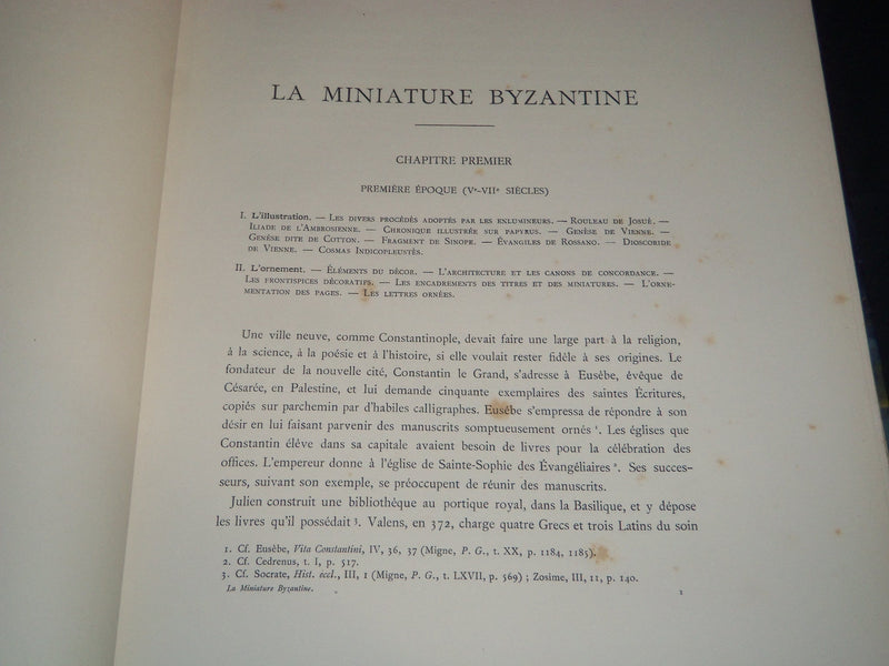 1926 LA MINIATURE BYZANTINE VOLUME BY JEAN EBERSOLT - GREAT PLATES - Z 43
