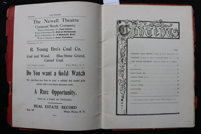1909 DECEMBER THE ORANGE MAGAZINE - CHRISTMAS NUMBER - WHITE PLAINS - K 2204