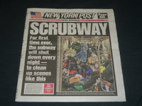 2020 MAY 1 NEW YORK POST NEWSPAPER - SCRUBWAY - SUBWAY SHUT DOWN TO CLEAN