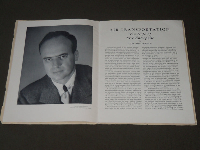 1943 JUNE 25 CHICAGO & SOUTHERN AIR LINES 10TH ANNIV. DINNER PROGRAM - J 3287