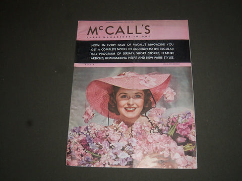 1939 JUNE MCCALL'S MAGAZINE - PARTIAL CONTENTS SAMPLE - SP 6774