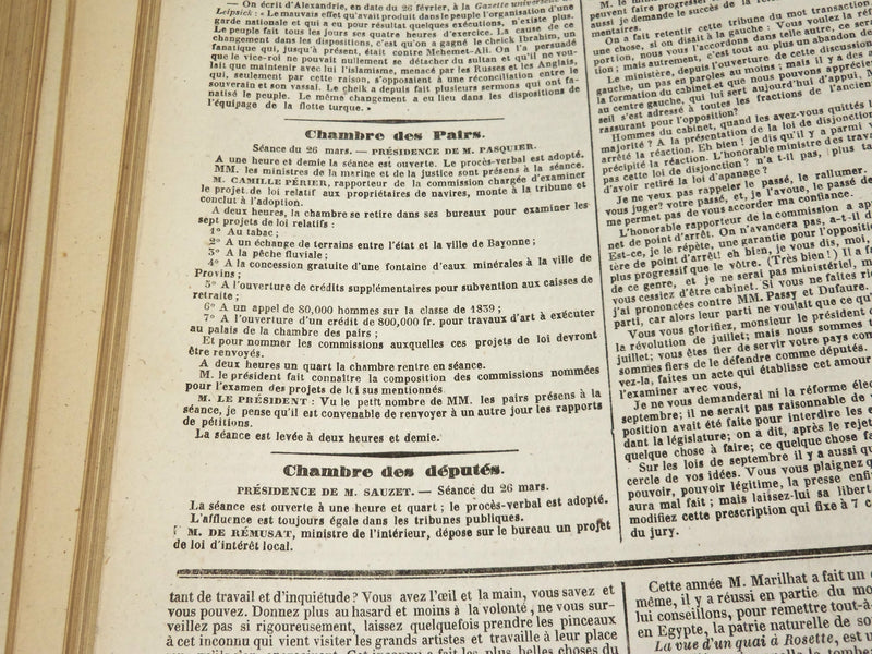 1840 JANUARY-JUNE LA PRESSE FRENCH NEWSPAPER BOUND VOLUME - SCIENCE - KD 1279G