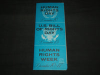 1965 DECEMBER 10-17 HUMAN RIGHTS DAY WEEK U. S. BILL O FRIGHTS FOLD-OUT - J 8678