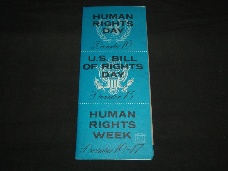 1965 DECEMBER 10-17 HUMAN RIGHTS DAY WEEK U. S. BILL O FRIGHTS FOLD-OUT - J 8678