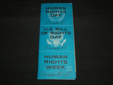 1965 DECEMBER 10-17 HUMAN RIGHTS DAY WEEK U. S. BILL O FRIGHTS FOLD-OUT - J 8678