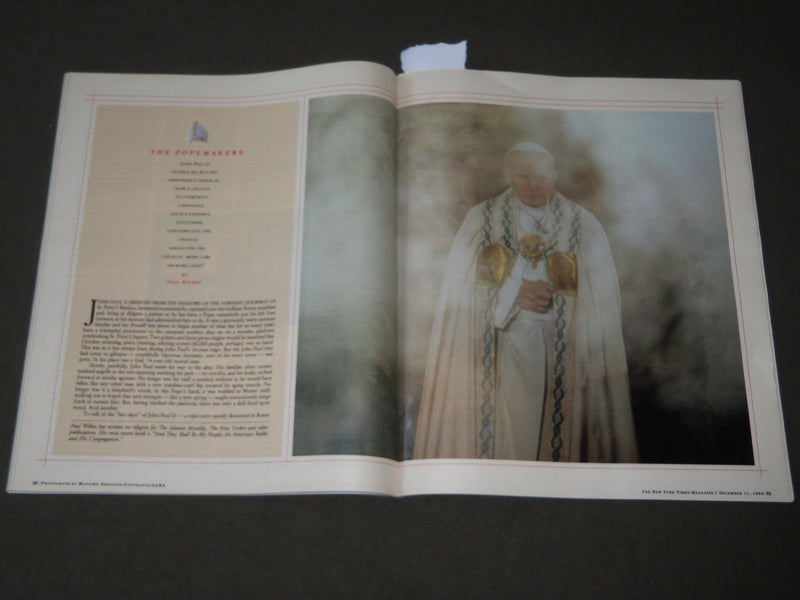1994 DECEMBER 11 NEW YORK TIMES MAGAZINE SECTION - THIS POPE & THE NEXT - J 3128