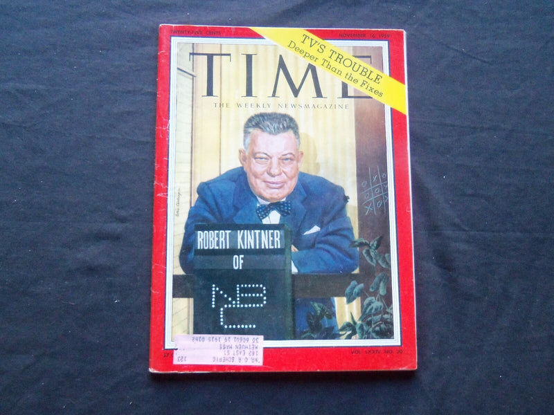 1959 NOVEMBER 16 TIME MAGAZINE - ROBERT E. KINTNER OF NBC - T 1716