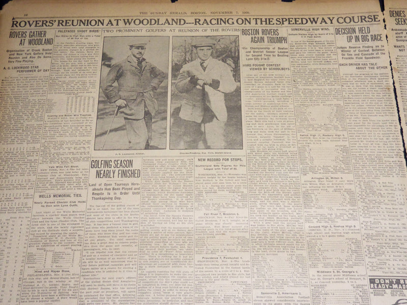 1909 NOV 7 THE BOSTON HERALD - HARVARD VANQUISHES CORNELL - DARTMOUTH - BH 396