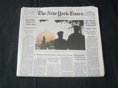 2019 MARCH 18 NEW YORK TIMES- SAUDI PRINCE RAN BRUTAL CAMPAIGN TO STIFLE DISSENT
