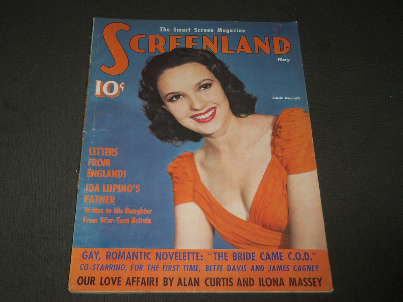 1941 MAY SCREENLAND MAGAZINE - LINDA DARNELL COVER - GREAT PHOTOS - J 3398