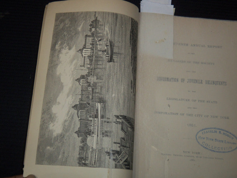 1881 NEW YORK REFORMATION OF JUVENILE DELINQUENTS 57TH ANNUAL REPORT - K 3101