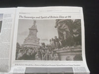 2022 SEPTEMBER 9 NEW YORK TIMES - QUEEN ELIZABETH DIED AT AGE 96 (1926-2022)