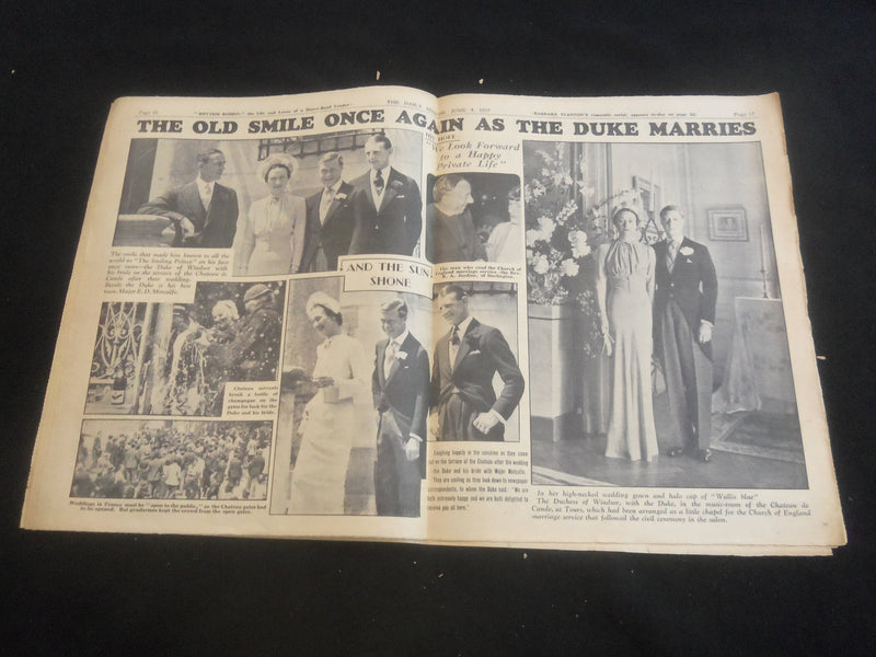 1937 JUNE 4 DAILY MIRROR NEWSPAPER - LONDON - DUKE & DUCHESS OF WINDSOR- NP 5754