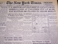 1943 SEPT 2 NEW YORK TIMES - RAF BATTLES 500 PLANES TO SMASH BERLIN - NT 967