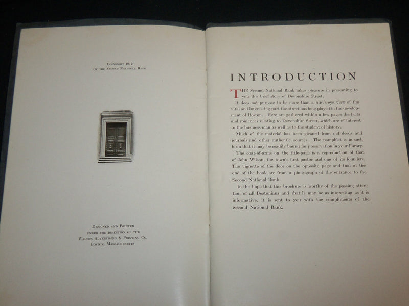 1912 DEVONSHIRE STREET 1630-1912 BOSTON PROGRAM BY PERRY WALTON - PHOTOS- J 6596