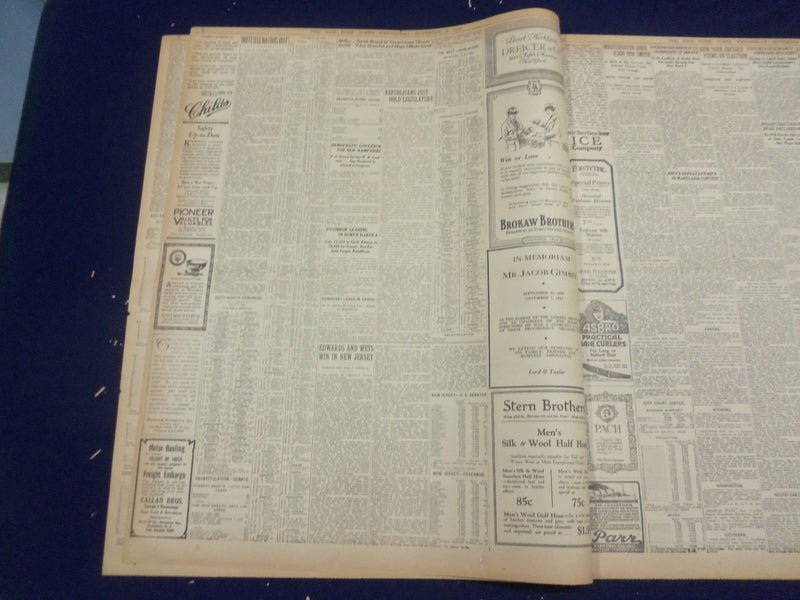 1922 NOVEMBER 8 NEW YORK TIMES - SMITH SWEEPS STATE, WINS BY 375,000 - NT 8421