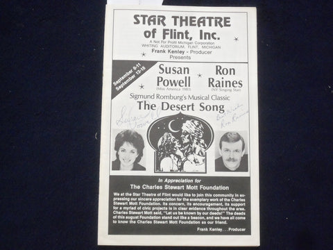 1989 THE DESERT SONG PROGRAM - STAR THEATRE OF FLINT - MANY SIGNATURES - J 9722
