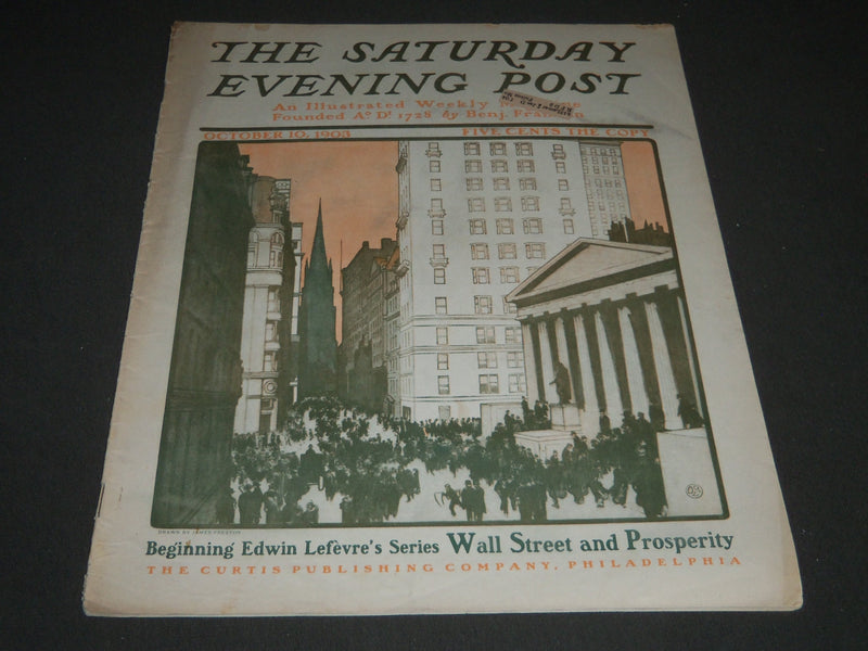 1903 OCTOBER 10 THE SATURDAY EVENING POST MAGAZINE - ILLUSTRATED COVER - SP 706