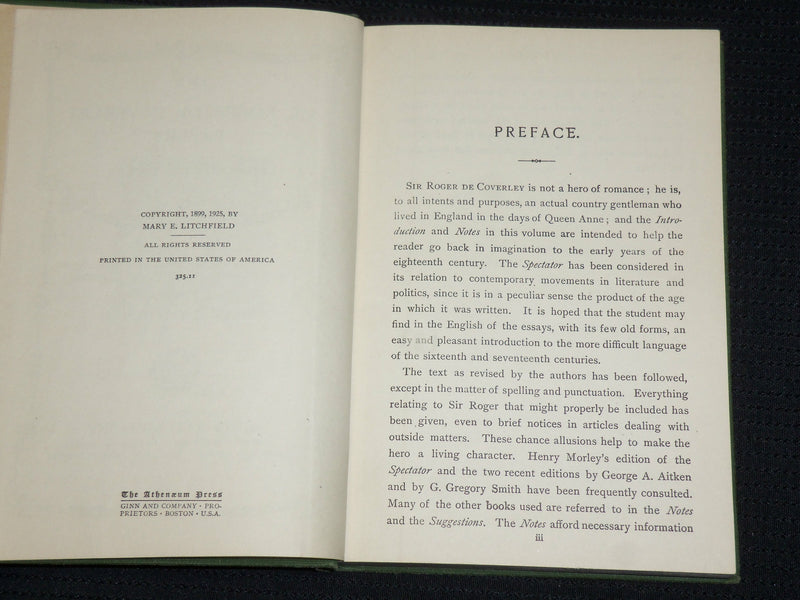 1925 THE SIR ROGER DE COVERLEY PAPERS HARDCOVER BOOK BY LITCHFIELD - KD 7518