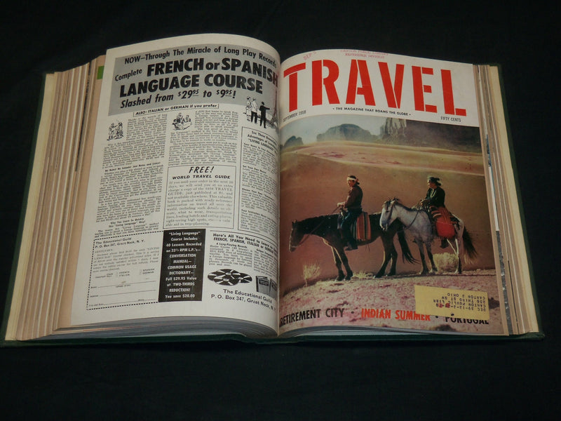 1958 JANUARY-DECEMBER TRAVEL MAGAZINE BOUND VOLUME - GREAT COVERS - KD 6000
