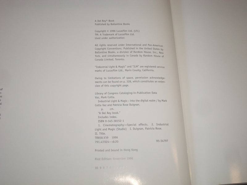 1996 INDUSTRIAL LIGHT & MAGIC BOOK HARDCOVER BY MARK COTTA VAZ - I 1438