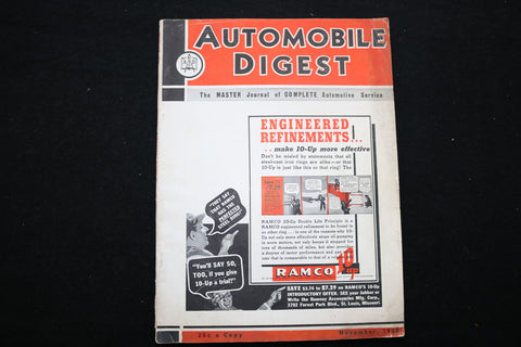 1938 NOV AUTOMOBILE DIGEST MAGAZINE - ENGINEERED REFINEMENTS COVER - SP 4183V
