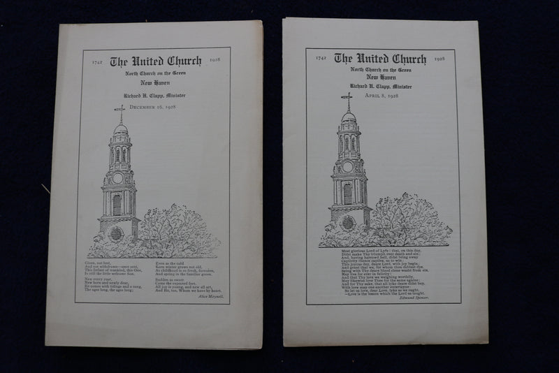 1905-1928 NEW HAVEN CHURCH PROGRAMS - LOT OF 10 - K 1542