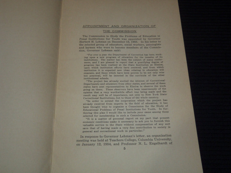 1935 PENAL INSTITUTIONS FOR YOUTHS - EDUCATION PROBLEMS STUDY - K 3105