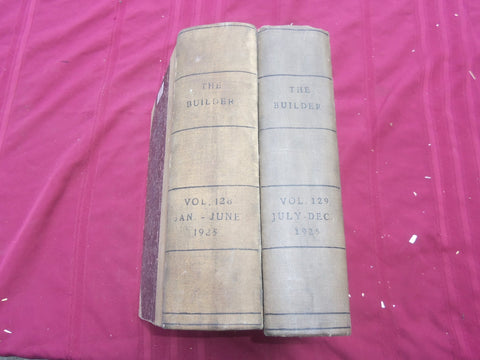 1925 JAN-DEC THE BUILDER U. K. MAGAZINE BOUND VOLUMES - 2 VOLS - FOLD OUTS- C 31
