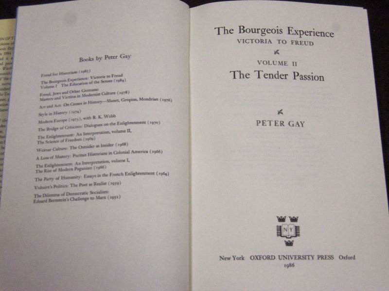 1984-1986 THE BOURGEOIS EXPERIENCE VICTORIA TO FREUD LOT OF 2 BOOKS - KD 1374C