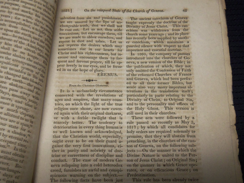 1821 THE CHURCHMAN'S MAGAZINE LOT OF 5 ISSUES - O 1134N